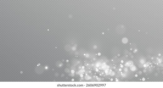 Sparkling light. Bright bokeh. Festive decoration of light particles. Light effect.