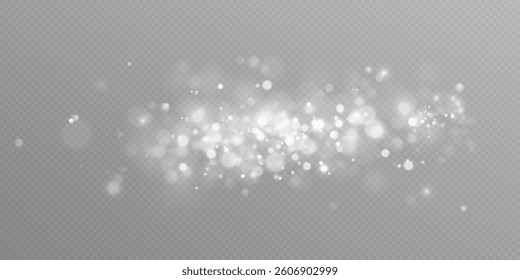 Sparkling light. Bright bokeh. Festive decoration of light particles. Light effect.