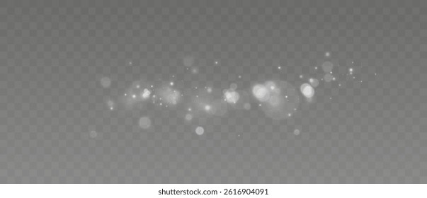 Sparkling light. Bright bokeh. Festive decoration of light particles. Light effect.