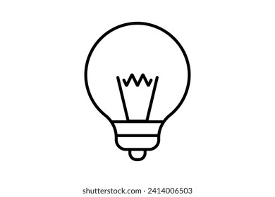 sparkling light bulb icon. icon related to graduation and achievement. suitable for web site, app, user interfaces, printable etc. line icon style. simple vector design editable