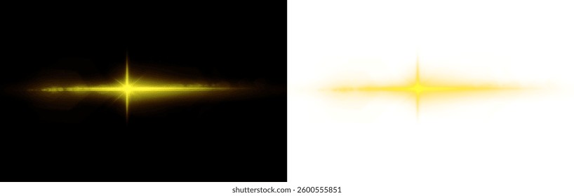 sparkling light effect featuring bright spotlights, glowing beams, and futuristic flares. Perfect for stadium scenes, disco visuals, festive backgrounds, and neon stage lighting. Vector illustration