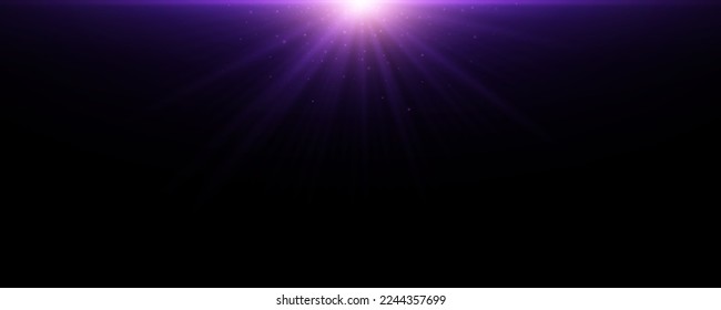 Sparkling light effect with glowing dust isolated on black background. Vector illustration. EPS 10