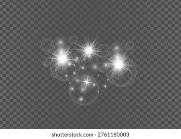 Sparkling light effect with stars and lens flare