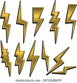 Sparkling Lightning Bolt Abstract Vector  set, Background Illustration