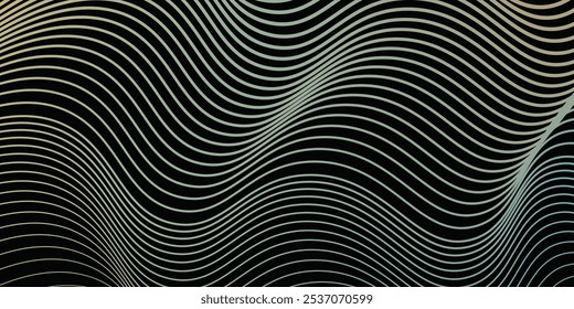 Sparkling luxury gold waves background on black background. Premium design for wallpaper