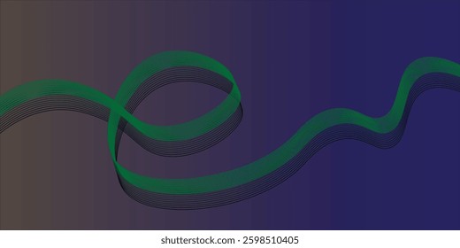 Sparkling luxury green black color waves background on black background. Premium design for wallpaper, banner, poster