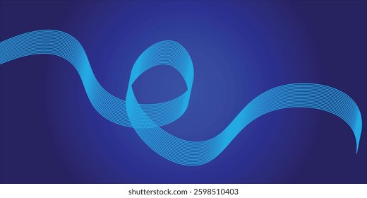 Sparkling luxury white waves background on blue background. Premium design for wallpaper, banner, poster.
