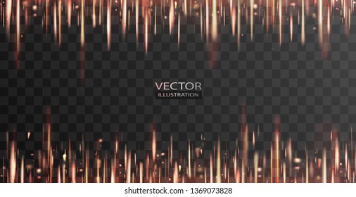 Sparkling magic dust particles abstract pattern. Glow light effect. White sparks glitter, flash, stars, comets shine for Christmas holiday decoration. Vector sparkles on transparent background.