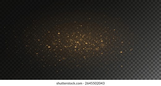 Partículas de polvo mágico. Navidades efecto de luz. Vector. Sobre fondo transparente.
