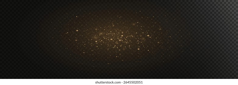 Partículas de polvo mágico. Navidades efecto de luz. Vector. Sobre fondo transparente.