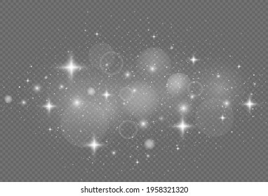 Sparkling magic dust particles. Glow light effect.