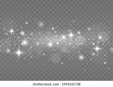 Sparkling magic dust particles. Glow light effect.