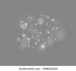 Sparkling magic dust particles. Glow light effect.