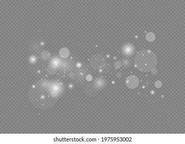 Sparkling magic dust particles. Glow light effect.