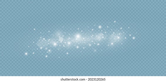 Sparkling magic dust particles. Glow light effect.