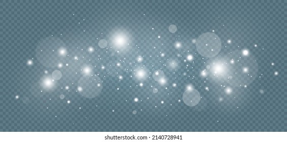 Sparkling magic dust particles. Glow light effect. The dust sparks and silver stars shine with special light.