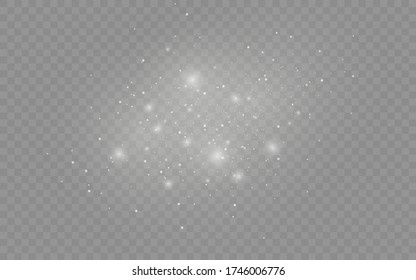Sparkling magic dust particles isolated on transparent background, the white dust sparks and star shine with special light, Christmas sparkl light effect, sparkle, shine lights, vector illustration.