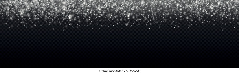 Sparkling magic dust particles isolated on transparent background, the white dust sparks and star shine with special light, Christmas sparkl light effect, sparkle, shine lights, vector illustration.