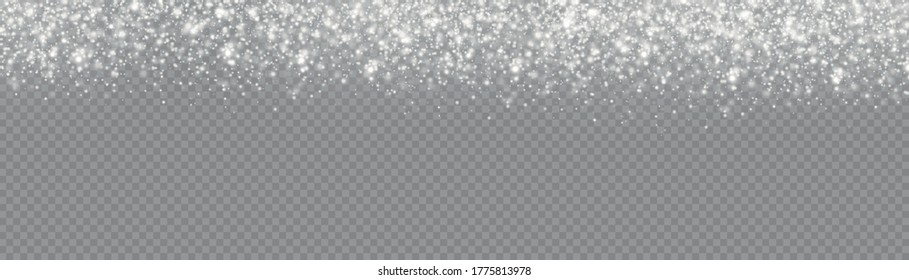 Sparkling magic dust particles isolated on transparent background, the white dust sparks and star shine with special light, Christmas sparkl light effect, sparkle, shine lights, vector illustration.