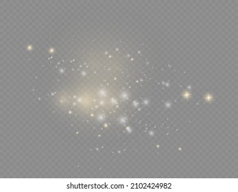 Sparkling magic dust particles isolated on transparent background, white dust sparks and star shine with special light, Christmas sparkl light effect, shine lights, sparkle, vector illustration.