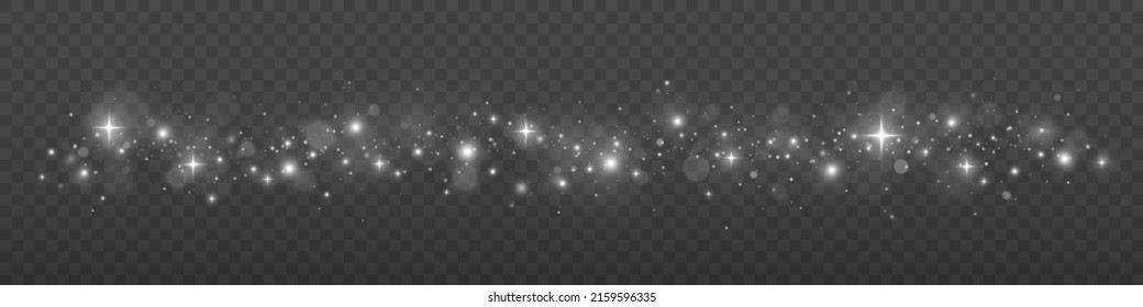 Esparcen partículas mágicas de polvo. Las chispas blancas y las estrellas brillan con un efecto luminoso especial. Efecto luminoso. Resumen de Navidad efecto de luz elegante.