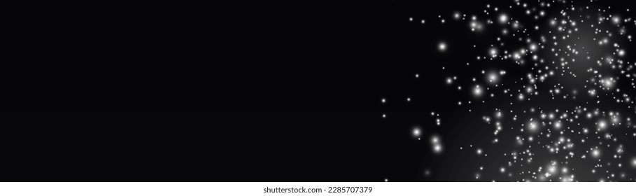 Sparkling magic dust particles. White sparks on transparent background. Christmas sparkl light effect, shine lights. Lens flare sparkles or shiny glittering glowing stars. Vector illustration.