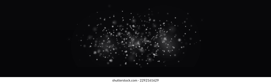 Sparkling magic dust particles. White sparks on transparent background. Christmas sparkl light effect, shine lights. Lens flare sparkles or shiny glittering glowing stars. Vector illustration.