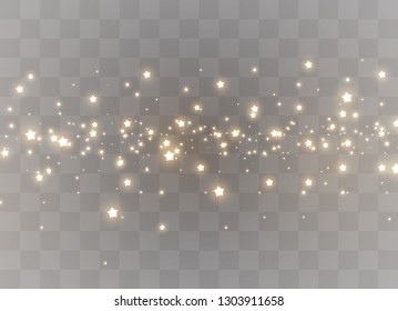  Magníficas partículas de polvo. Las chispas amarillas brillan especial efecto luz. El vector brilla sobre fondo transparente. Patrón abstracto de Navidad.