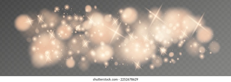 Sparkling magic dust particles. Yellow dust yellow sparks and golden stars shine with special light. Christmas