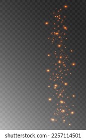 Sparkling magic dust particles.Yellow dust yellow sparks and golden stars shine with special light.Christmas Abstract stylish light effect on a transparent background.Christmas abstract vector pattern