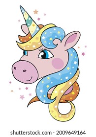 Sparkling magic unicorn t-shirt design