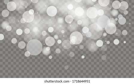 Sparkling magical dust particles. Glowing light effect with many glitter particles isolated on transparent background. Christmas abstract pattern. Vector sparkles on a transparent background.