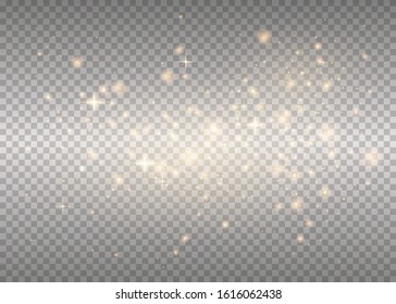 Sparkling magical dust particles interior stock vector. Christmas flash. dust. Dust sparks and golden stars shine with special light. 