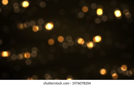 Sparkling magical dust particles. Light abstract glowing bokeh lights. Shining star, sun particles and sparks with lens flare effect on black background. Christmas concept. Vector illustration.