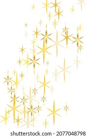 Sparkling magical dust particles. The dust sparks and golden stars shine with special light. Vector illustration. Gold shooting stars.