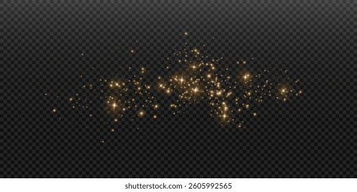 Sparkling magical dust particles.The dust sparks and golden stars shine with special light.