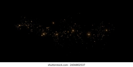 Sparkling magical dust particles.The dust sparks and golden stars shine with special light.