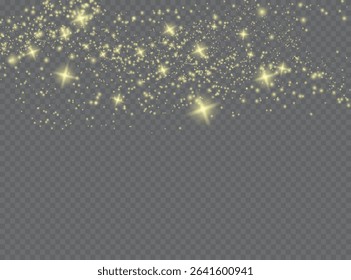 Sparkling magical dust particles . The dust sparks and golden stars shine with special light.