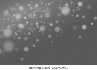 Sparkling magical dust particles. White sparkles sparkle with a special lighting effect.