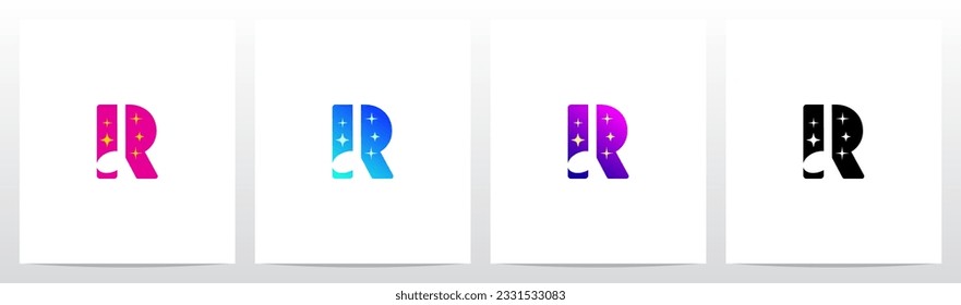 Sparkling Music Note Letter Logo Design R