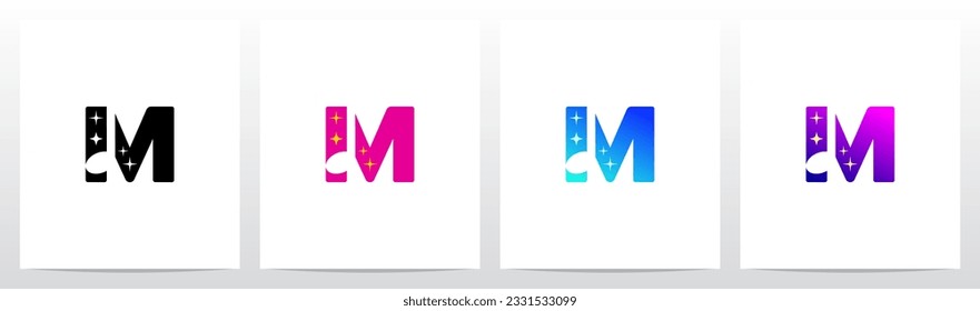 Sparkling Music Note Letter Logo Design M