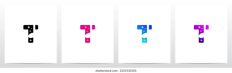 Sparkling Music Note Letter Logo Design T