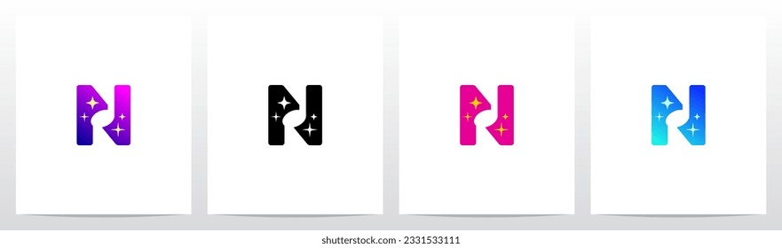 Sparkling Music Note Letter Logo Design N