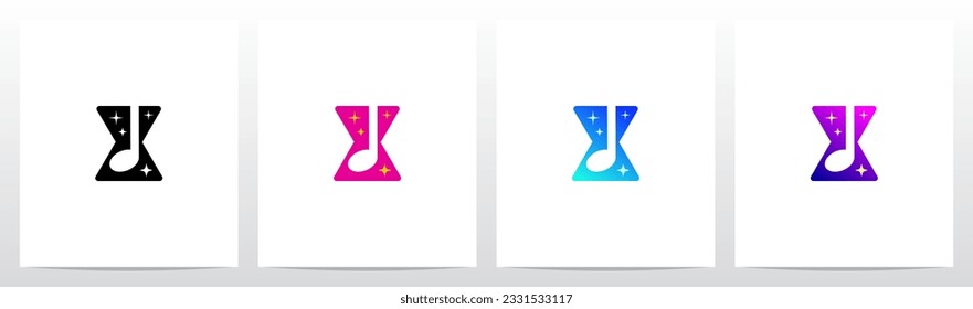 Sparkling Music Note Letter Logo Design X