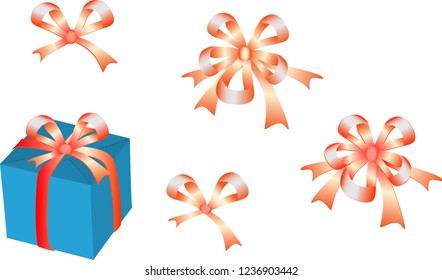 Sparkling orange bows for gift decoration