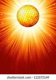 Sparkling orange red disco ball. EPS 8 vector file included