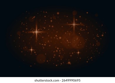 Partículas cintilantes com brilho vermelho e clarões de luz suave em fundo escuro. Efeito twinkle suave para cenas festivas ou sonhadoras.