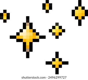 Sparkling pixel set, vector sparkling pixel set