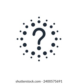 Sparkling question mark.  Vector linear icon illustration isolated on white background.