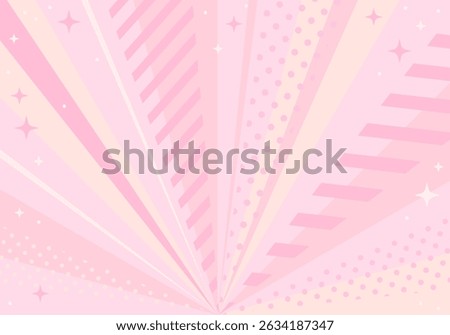 Sparkling radiation, concentrated pink background. Decoration banner themed Lol surprise doll girlish style. Invitation card template